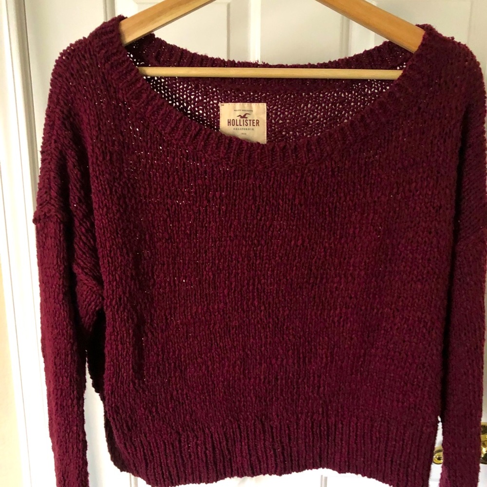 Hollister Burgundy Long Sleeve sweater